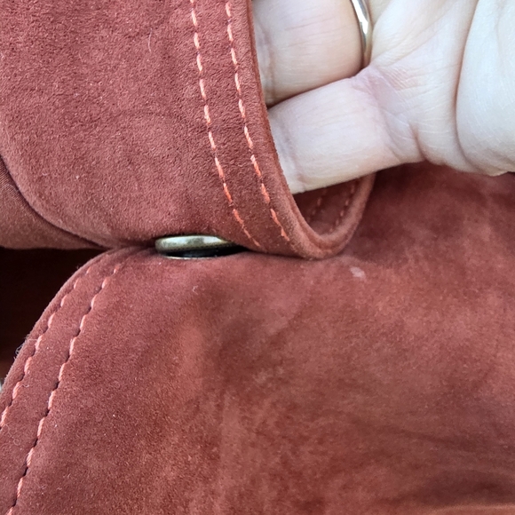 Nasty Gal rust brick colored suede skirt button front - Picture 8 of 10